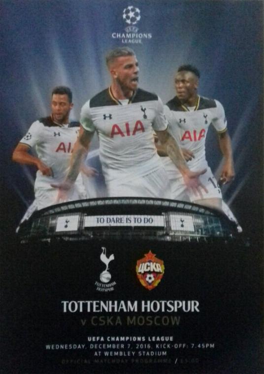 2016/17 CHAMPIONS LEAGUE - TOTTENHAM HOTSPUR v CSKA MOSCOW